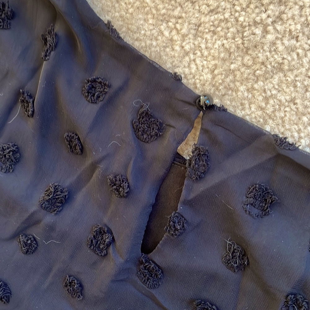 LARGE NWT! Long Sleeves Round Neck  Swiss Dot High Waist Chiffon Casual … - Picture 10 of 13